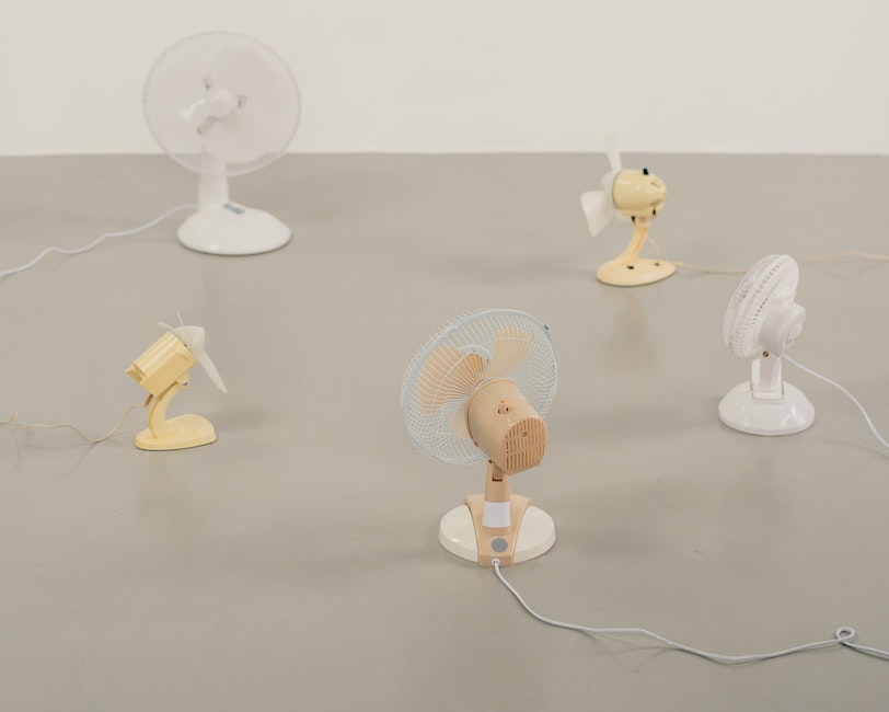 Small Electric Fans on the Floor